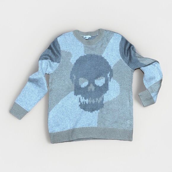 Knit Sweater Skeleton Skull Tan Camo Women’s L Cato - Picture 2 of 6